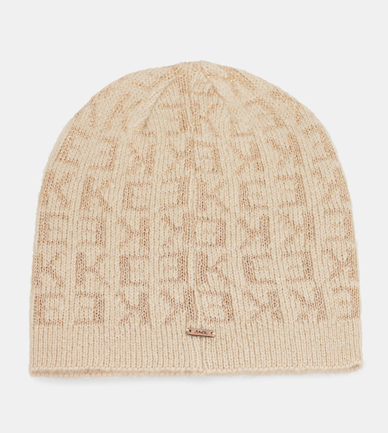 Beige Contemporary Knit Hat